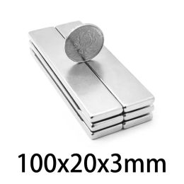 1/2/5PCS 100x20x3mm 100x20x5mm Strong Block Rectangular Magnets Rare Earth Permanent Neodymium Magnet Big Magnetic Sheet