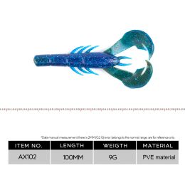 Hanlin 8pcs 10CM 9G Crayfish Soft Fishing Lure Shrimp Lobster Langoustine Swimbait Scent Artificial Bait Pike Bass Tackle