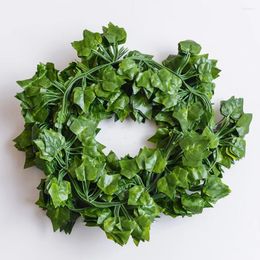 Decorative Flowers 12pcs 2M Artificial Ivy Green Leaf Garland Plants Vine For Home Wedding Decoration Plastic Rattan String Wall Decor Fake