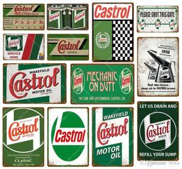 2021 New Wake field Castrol Motor Oil Metal Tin Signs Wall Plaque Vintage Art Poster Painting Plate Gas Station Pub Club Garage De6055467