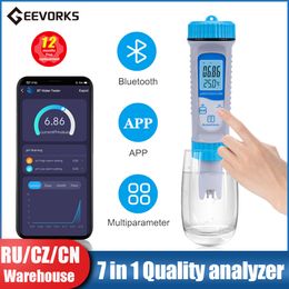 Smart BT 6 in 1 Ph Tester Pool Water PH/EC/TDS/SALT/S.G/ Temperature Tester Pool Water Quality Monitor Water Quality Detector