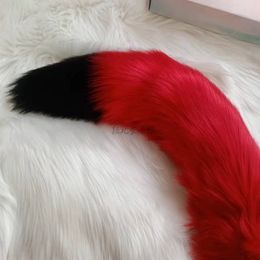 Custom made Beast Ear and Tail Handmade Black Red Ear Wolf Ear Hair Band Headwear Red Fox Ear Halloween Cos Fox Ear Hair Clip