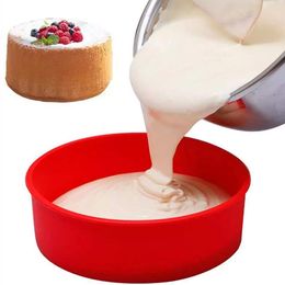 4/6/8inch Silicone Cake Mould Tray Pans Round Baking Mould Kitchen Silicone Nonstick Baking Pans Reusable Cake Pans Bakingt Tools