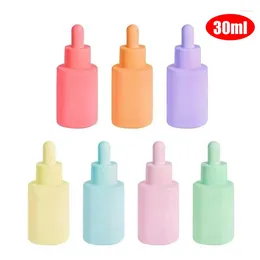 Storage Bottles 30ml Flat Shoulder Glass Dropper Bottle Small Frosted Essential Oil Serum Accessories