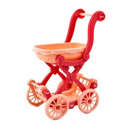 1:12 Mini Cute Dollhouse Miniature Metal Red Small Pulling Cart Garden Furniture Accessorie Toy For Home Decor Gift Ornament
