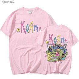 Women's T-Shirt Korn Rock Band Music Album T Shirt Women Men Vintage Metal Gothic Plus Size T-shirt Streetwear Summer Short Sleeve Cotton TshirtL2403