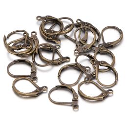 50pcs/Lot 13x11mm Gold Color French Earring Hooks Wire Settings Base Hoops Earrings For DIY Jewelry Making Supplies