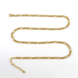 Paslanmaz çelik figaro zinciri kişiselleştirilmiş hip hop erkek kolyesi altın titanyum çelik zinciri
