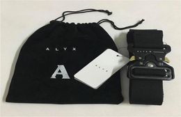 ALYX Belt 128cm Fashion safety belt Men Women Rollercoaster Black Metal Button Canvas ALYX3230208