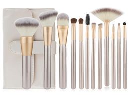 12pcs Professional Makeup Brushes Set Champagne Gold Blush Powder Foundation Make Up Brush Eyeshadow Brushes Cosmetics Beauty Tool4029302