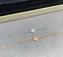 Luxury VA brand Designer pendant Necklaces 18K Gold cross chain mini clover 4 Leaf Flower choker shining diamond crystal necklace 5139346