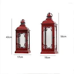 Candle Holders European Style Carving Iron Art Lantern Candles Decoration Romantic Wedding Floor Lighting