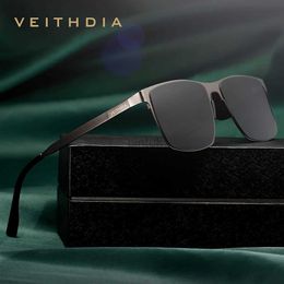 Sunglasses VEITHDIA Men Sunglasses Fishing Polarised UV400 Nylon Lens Outdoor Driving Eyewear Stainless Steel Sun Glasses For Male V8226 240412