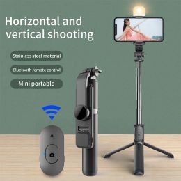Tripods Mini Wireless Bluetooth Selfie Stick 2022 New Style Foldable Mini Tripod With Fill Light For Ios Android
