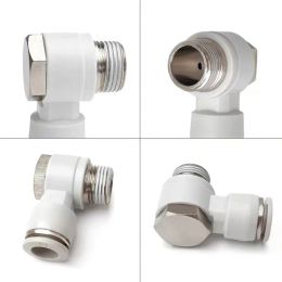 PC PL PLF SL PB PH PMF 4 6 8 10 12 mm Tube 1/8" 1/4" 3/8" 1/2" BSP White Pneumatic Air Push In Connector Fitting Quick Release