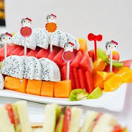 Forks 8Pcs/set Mini Picks For Kids Cute Fruit Fork Bento Box Decor Reusable Cartoon Children Snack Cake Dessert