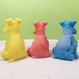 Schnauzer Silicone Candle Mould Animal Dog Soap Resin Painting Plaster Making Cute Puppy Chocolate Pet Birthday Cake Decor Gift