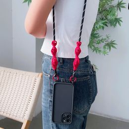 Crossbody Necklace Lanyard Cord Phone Case for Iphone 15 14 13 12 11 Pro Max 7 8 Plus XS Max XR Strap Liquid Silicone Case Cover