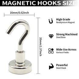 Strong Magnetic Hooks Load-bearing Home Kitchen Bar Storage Hooks Key Storage Hooks Bathroom Hangers Multi-Purpose Magnet Hook