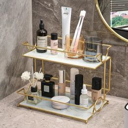 Storage Boxes Toilet Rack Organizer For Cosmetics Skin Care Products Bathroom Double-layer Large