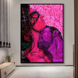 Abstract Sexy Woman Men Nude Body Canvas Painting Modern Colour Lover Sex Posters Wall Art Picture For Hotel Bedroom Home Decor