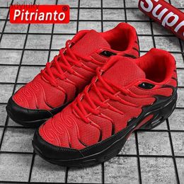 Athletic Shoes Mens casual shoes brand mens shoes fashion air cushion tie up sports shoes breathable and comfortable mesh flat shoes Zapatos Hombre C240412