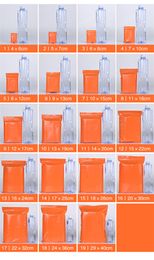 100Pcs Orange Plastic Zip Lock Bag Self Seal Reclosable Dustproof Sundries Crafts Zipper Storage Package Pouches