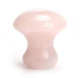 Rose Quartz Mushroom Massage Stone Crystal Jade Facial Body Foot Gua Sha Thin Antiwrinkle Relaxation Beauty Health Care Tool6935634