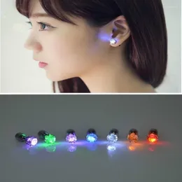 Party Decoration 1 Pair Light Up LED Bling Ear Stud Rings Korean Of Flash Zircon Accessories For Women Christmas