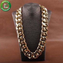 Curb Cuban Link Chain Hip Hop Thick Long Necklace Fashion Designer Jewellery Men Big Chunky Vintage Choker Iced Out Rapper Accessori3281331