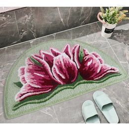 Carpets Arrival Bright Colour Art Area Rug For Door Home Living Room Bedroom Decor Floor Mat Embroidered Carpet Tulips 80cm 50cm