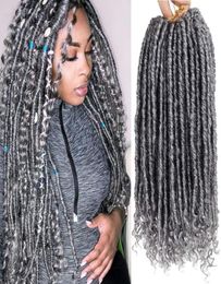 2021 1Pcs Goddess Locs Crochet Dreadlocks Hair Extensions Kanekalon Jumbo Dreads Hairstyle Ombre Curly Fauxlocs Crochet Braids 1B1968547