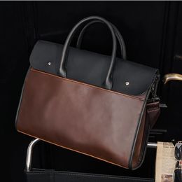 Briefcase Shoulder Messenger Bags Men's Genuine Leather Laptop Bag's Men's Briefcase Office Business Handbag For boys girls backpack