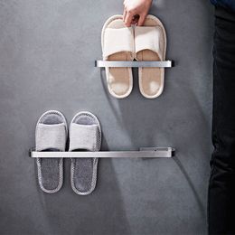 Wall Mounted Bathroom Slippers Rack Aluminium Towel Holder Shoe Cabinet Organiser Shoes Storage Shelve Bathroom Accessories