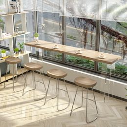 Suspended Transparent Acrylic Bar Tables Nordic Kitchen Furniture Home Solid Wood High Table Modern Cafe Bar Table and Chair Set