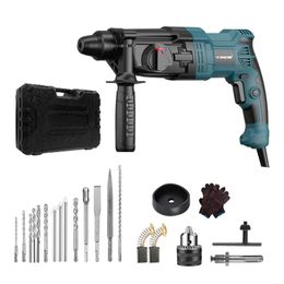 800W Small Rotary Electric Hammer Drill MultiFunction Pick Impact Concrete Demolition Perforator Set 240402