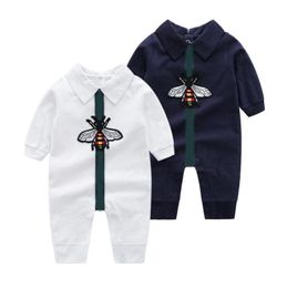 Summer Baby Embroidery Animal Pattern Long Sleeve Jumpsuit Boy Combed Cotton Lnfant Climbing Clothes Newborn Pajama Out3640846