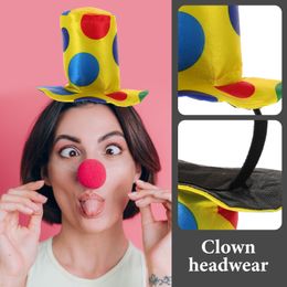 Clown Hat Headband Jester Headband Colour Polka Dot Clown Hat Clown Hat Headband Halloween Party Costume Props Clown Sweatshirt