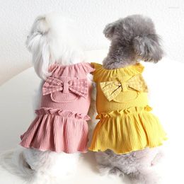 Dog Apparel Fashion Small Dogs Clothes Pet Summer Dress Pink L Dresses Clothing Puppy Spring Cute Bowknot Girl York Costumes Drop