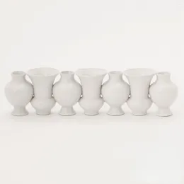 Vases Duozi Duofu Handmade A Sense Of Sculpture White Porcelain Art Vase Decorative Jar Ornaments