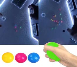 45/60mm Stick Wall Ball Glowing Globbles Toy Squash Xmas Sticky Target Ball Decompression Throw Stress Reliefer Kids Gift1672721