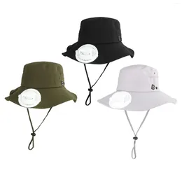 Berets Fan Cooling Hat Fisherman With Breathable USB Rechargeable Portable Summer Sun For Adults Hiking