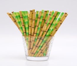 Paper Straws 195cm Disposable Bubble Tea Thick Bamboo Juice Drinking Straw 25pcs lot EcoFriendly Milk Straw Birthday Wedding Par6937075