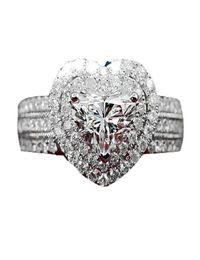 Luxury Heart Shaped Diamond Fashion Women039s Ring Silver Plated Engagement Ring Whole and Retail Size 5123361174