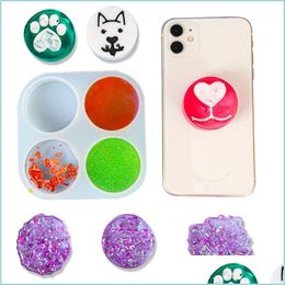 Moulds Mini Sile Phone Holder Decor Resin Irregarity Animal Paw Round Bones Shape Uv Diy Crystal Epoxy Mould Drop Delivery Jewellery Tools Dhqiv