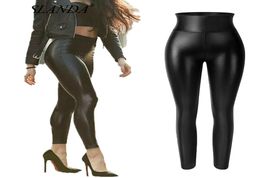 PU Leather Pencil Pants Women Sexy Tight Booty Up Skinny Leggings Faux Leather Trousers High Waisted Tummy Control Slim Jeggings1659698