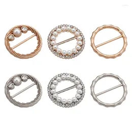 Party Supplies 6Pcs Metal T-Shirt Clip Shirt T Scarf Ring For Women Knotted Brooch Clothing Accessories