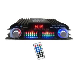 Amplifiers HiFi Stereo Power Amplifier Portable Remote 4 CH Amp Receiver Audio Amplifier Karaoke Player for Car Home Theater Bar Party