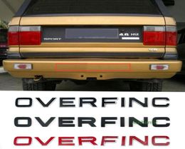 Letters Emblem Badge for Range Rover OVERFINCH Car Styling Refitting Hood Rear Trunk Lower Bumper Sticker Chrome Black4789598