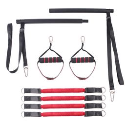 Multifunctional Yoga Pilates Bar with Resistance Bands Portable Home Gym Pilates Bar Kit for Women Full Body Workouts